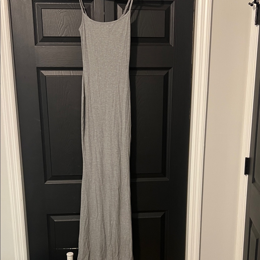 SKIMS Gray Spaghetti Strap Maxi Dress